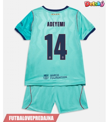 Lacne Dětský Futbalové dres Barcelona Karim Adeyemi #14 2026-27 Krátky Rukáv - Tretina (+ trenírky)